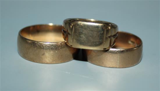 3 x 9ct gold bands